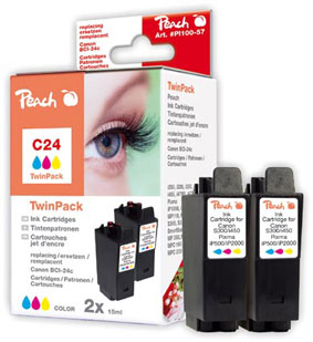 Peach Doppelpack Tintenpatronen color kompatibel zu Canon Smartbase MP 360 S