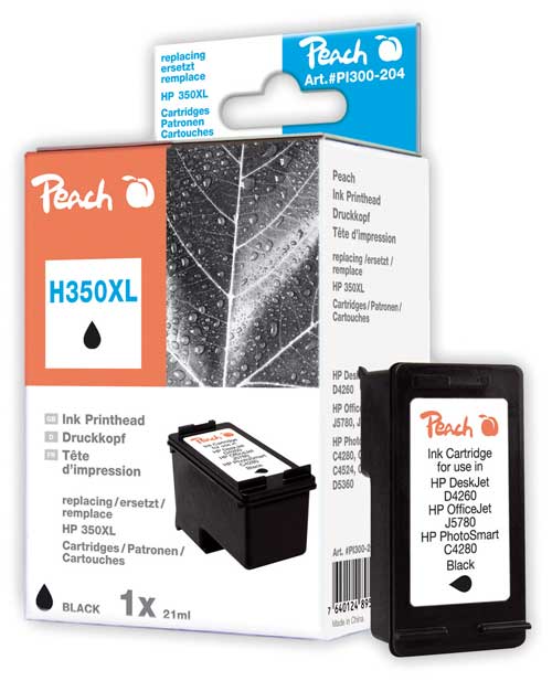 Peach  Druckkopf schwarz kompatibel zu HP PhotoSmart C 5290