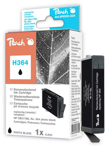 Peach  Tintenpatrone foto schwarz kompatibel zu HP PhotoSmart Premium TouchSmart Web C 309 n