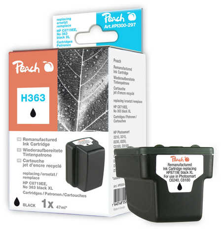 Peach  Tintenpatrone schwarz HC kompatibel zu HP PhotoSmart C 6285