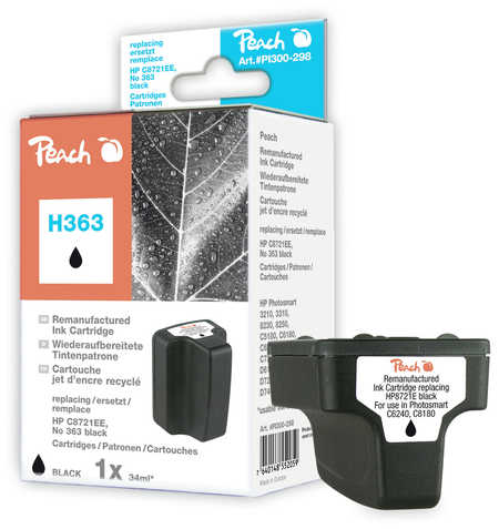 Peach  Tintenpatrone schwarz kompatibel zu HP PhotoSmart C 6285