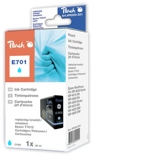 Peach  XL-Tintenpatrone cyan kompatibel zu Epson WorkForce Pro WP-4095 DN