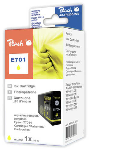 Peach  XL-Tintenpatrone gelb kompatibel zu Epson WorkForce Pro WP-4020
