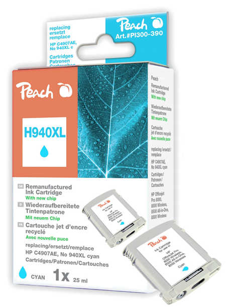 Peach  Tintenpatrone cyan HC kompatibel zu HP OfficeJet Pro 8500