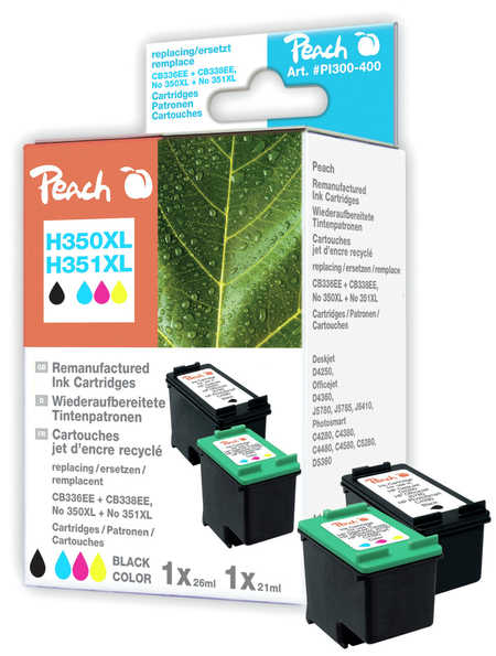 Peach  Spar Pack Druckköpfe kompatibel zu HP PhotoSmart C 4540