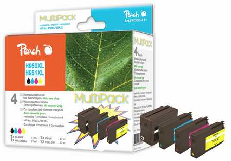 Peach  Spar Pack Tintenpatronen kompatibel zu HP OfficeJet Pro 8610 e-All-in-One