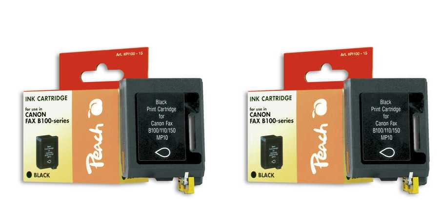 Peach  Doppelpack Druckköpfe schwarz kompatibel zu Canon Faxphone B 70