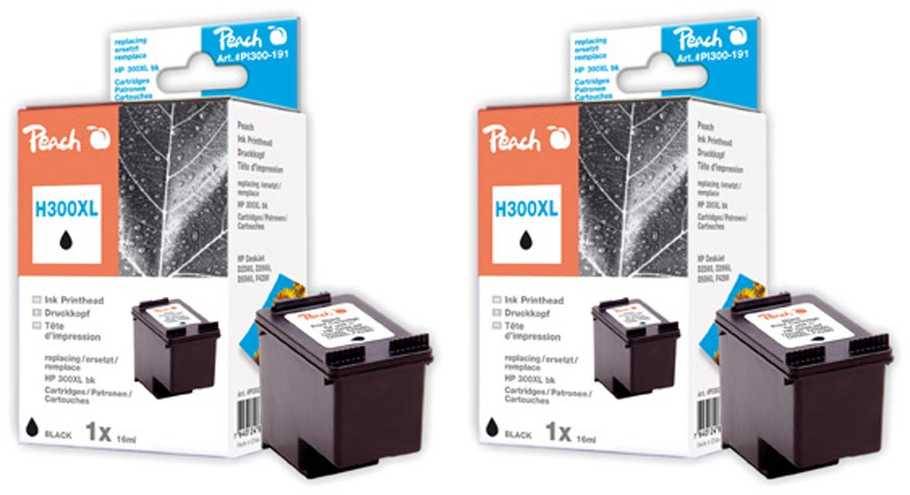 Peach  Doppelpack Druckköpfe schwarz kompatibel zu HP DeskJet D 5563