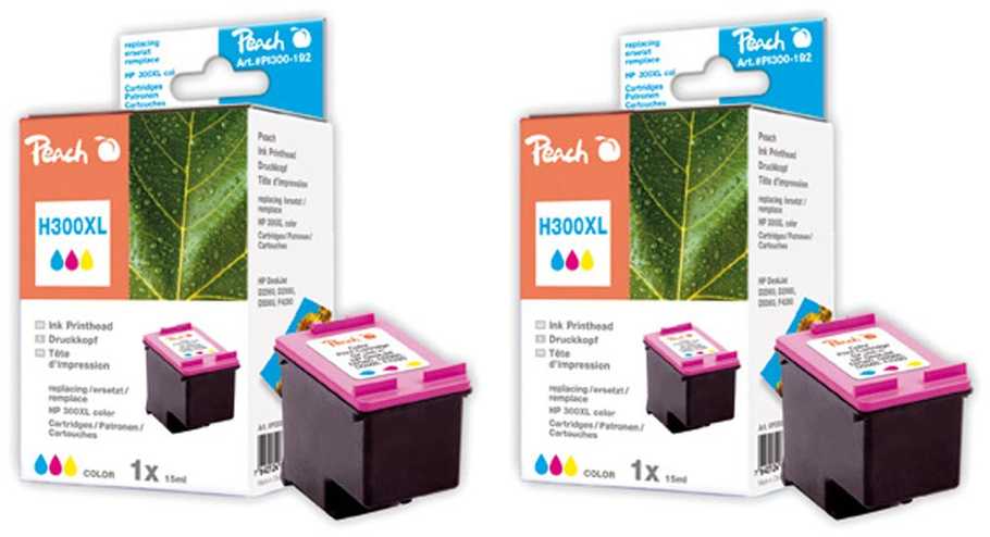 Peach  Doppelpack Druckköpfe color kompatibel zu HP DeskJet D 2545