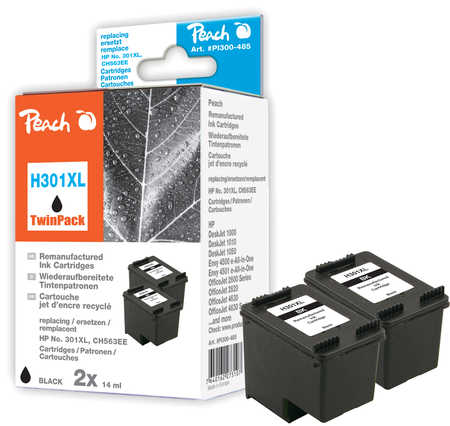 Peach  Doppelpack Druckköpfe schwarz kompatibel zu HP Envy 5539 e-All-in-One