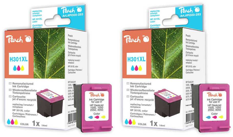 Peach  Doppelpack Druckköpfe color kompatibel zu HP Envy 5539 e-All-in-One