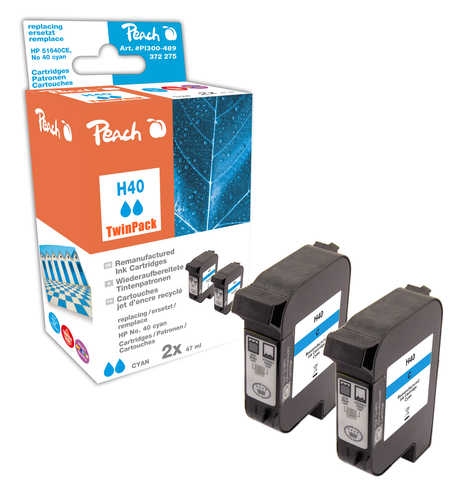 Peach  Doppelpack Druckköpfe cyan kompatibel zu HP Copyjet